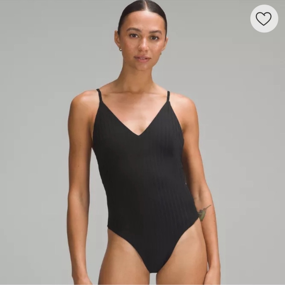 lululemon athletica Black Ribbed One-Piece Swimsuit